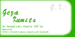 geza kumits business card